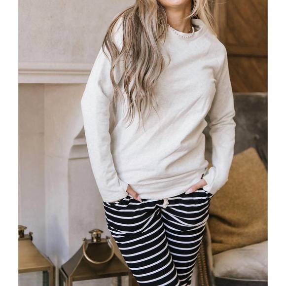 NEW AMPERSAND AVE side zip pullover in oatmeal - Picture 3 of 5